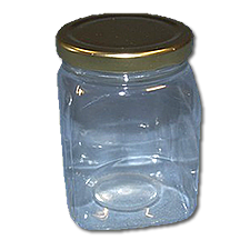 Square 1lb Poly Jar - per 10